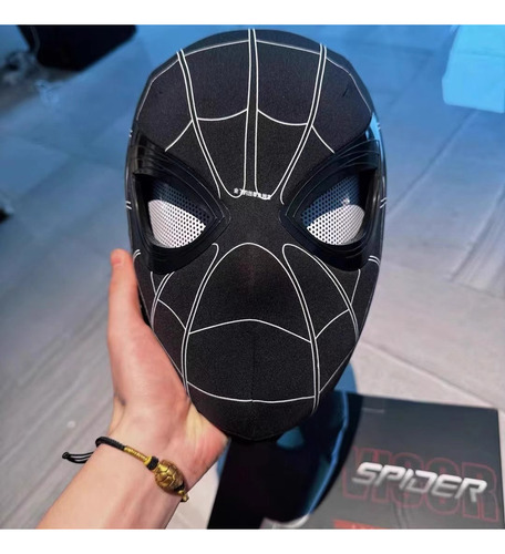 Casco Eléctrico De Spiderman Con Ojos Móviles.