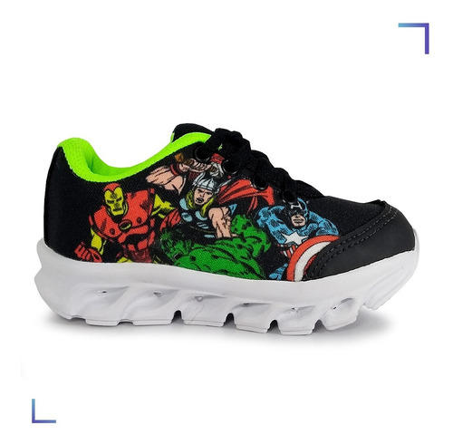 Zapatillas Con Luces Nenes Marvel Avengers Hulk Ironman 