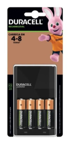 Carregador De Pilha Duracell Aa/aaa C/ 4 Pilhas Recarregável