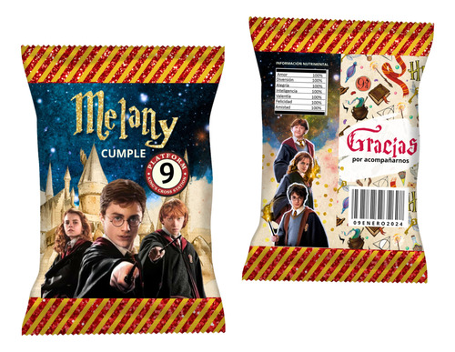 Bolsas De Papas Personalizadas (chip Bags) Harry Potter 35pz