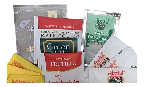 comprar Leche En Polvo Azúcar Té Café X100u Kits Desayuno Insumos 