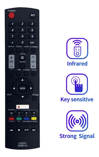 Reemplazo De Mando A Distancia Gj221-c Para Sharp Lc32le653u