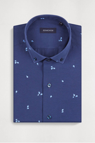 Camisa Macowens Estampada Fit Azul Hombre 429142091001-pr