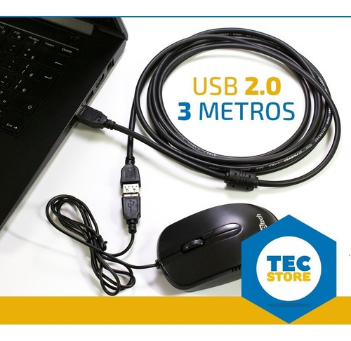 Cabo Extensor Amplificado Usb 2.0 Macho X Fêmea 3 Metros