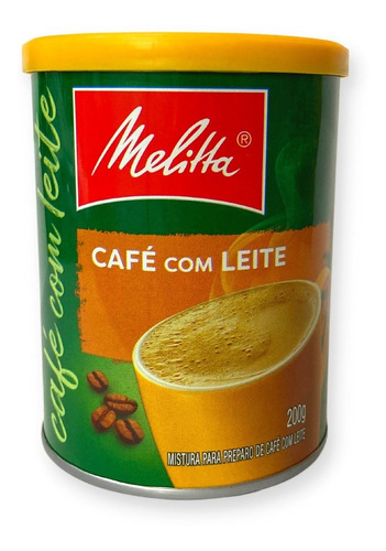 Café instantâneo  com leite Melitta Solúvel clássico sem glúten lata 200 g