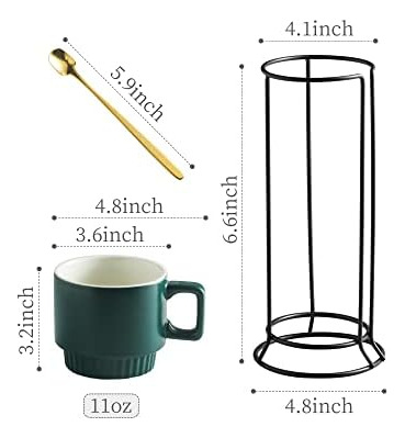 Juego De Tazas De Café Miamolo Con Estante Tazas De Café Api