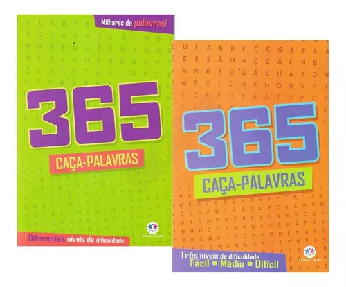 Livro De Passatempos Caça Palavras Fácil Médio E Difícil