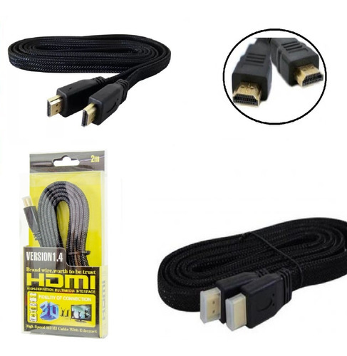 Cabo Conector Hdmi 4k Version 2.0 / Fio De Malha /2 Metros