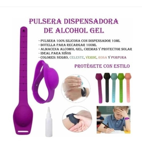 Pulsera Dispensador Para Alcohol Gel 