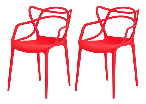 Kit 2 Cadeiras Allegra Vermelha - Sala/cozinha