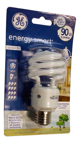 Fluorescente Espiral 20w T2 Super Mini Ge. Blister Simple