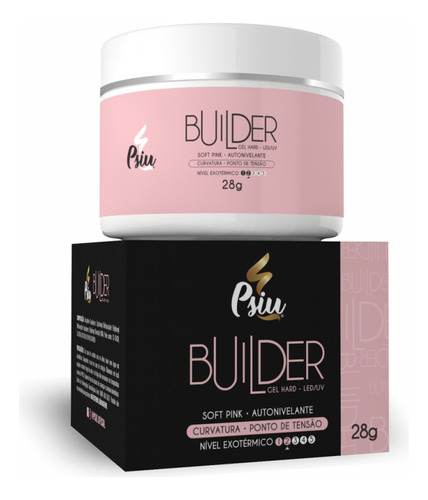 Gel Builder Soft Pink Psiu 28g Mais Óleo De Lixamento 120ml