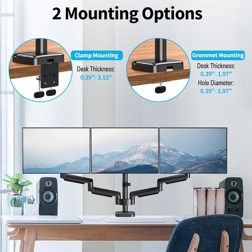 Soporte Monitor Triple, 3 Soportes Monitor De Computado...