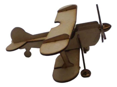 2 Avião Biplano Puzzle Brinquedo Miniatura Decoracao Mdf 3mm