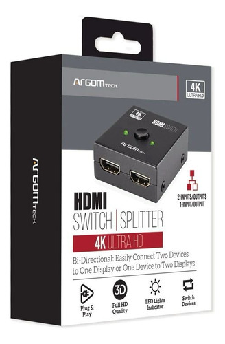 Switch Hdmi 2 En 1 Birideccional 4k Argomtech