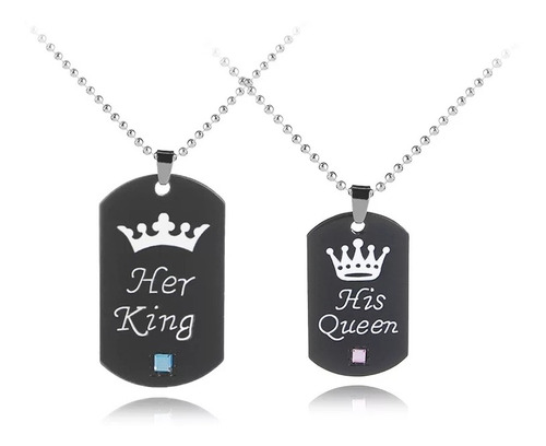 Cadena Para Parejas King And Queen Amor Novios Esposos 