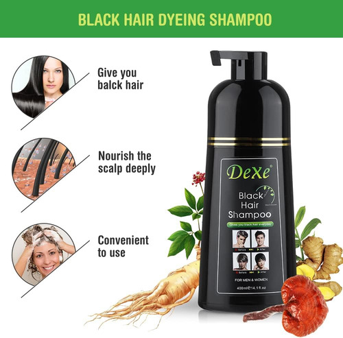 Shampoo De Tintura De Cabelo Preta Yuolita 400 Ml Cor 3