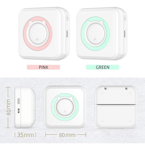 Mini Impresora Térmica Inalargada Con 11 Rollos De Papel