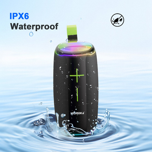 Altavoz Bluetooth Portátil Bt5.3 Altavoz Inalámbrico De 20w Diafragmas De Graves Con Múltiples Modos Dinámicos De Led Ipx6 Resistente Al Agua 12h De Reproducción Compatible Con Modo Fm Color Negro