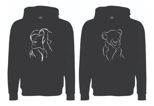 Sudaderas Pareja Novios Simba Y Nala Rey Leon Siluetas Cuotas