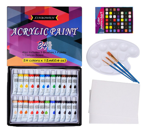 30pcs Acrílico Juego De Pintura 24 Colores Para Pintura Óleo