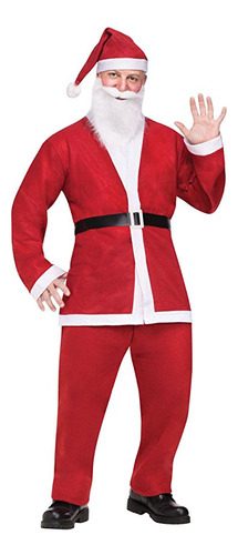 Disfraz De Papá Noel Conjunto De Navidad Cosplay Abrigo Pantalones Barba