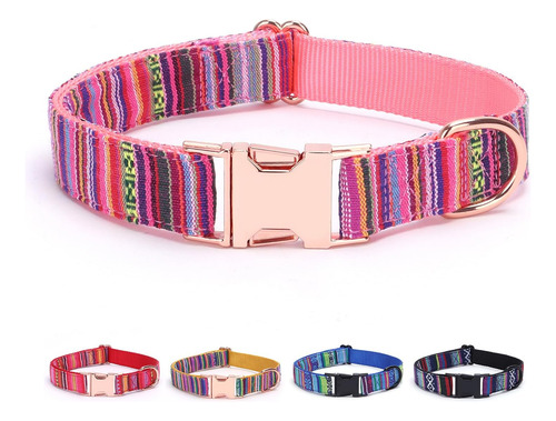 Pimaodog Collar De Perro A Rayas Multicolor, Collares De Per