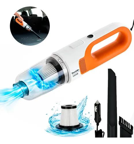 Aspirador D Pó Automotivo Portátil Seedon 180w Laranja 12v - R$ 99,54