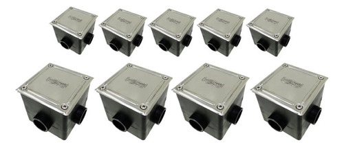 Kit 9 Caixa De Passagem Led Piscina - Sodramar Tampa Inox