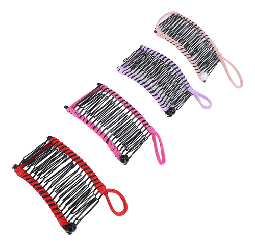 Pinzas Para El Cabello Clincher Peine, 4 Unidades, Color Ban