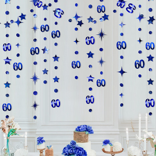 Decoraciones De Cumpleaos Nmero 60 Color Azul Marino Con Lun
