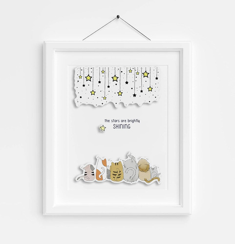 Merry Christmas Sellos Y Dies Set, Cat Words Snowflake Clear