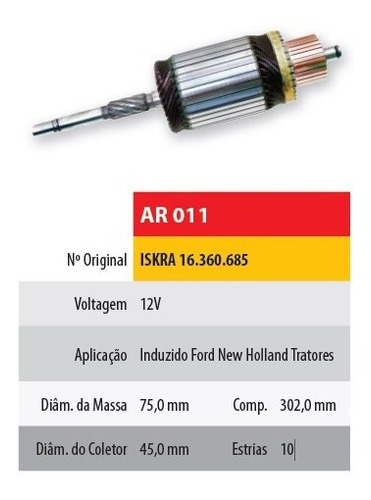 Inducido 12v Iskra Tractores New Holland