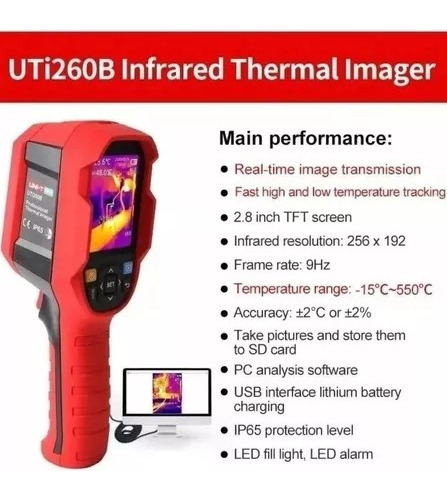 Câmera Térmica Uti260b Uni-t Infravermelho -15/550º Portátil