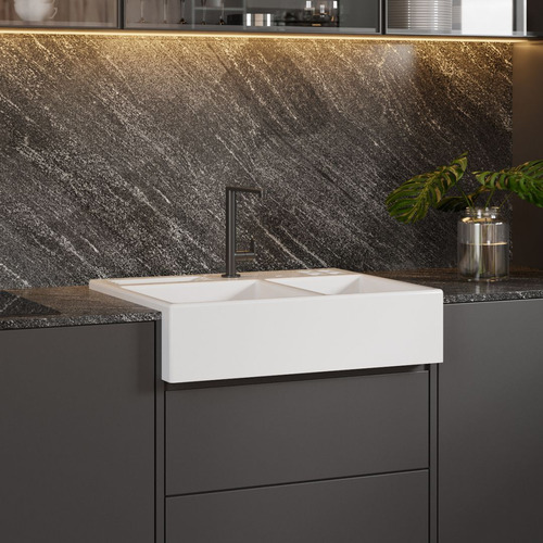 Cuba Farm Sink Dupla Com Calha Gourmet 77 Cm Fazenda