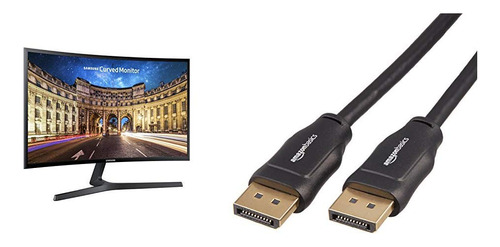 Monitor Curvado 27  Cable Pantalla Displayport Hd Basics - 6