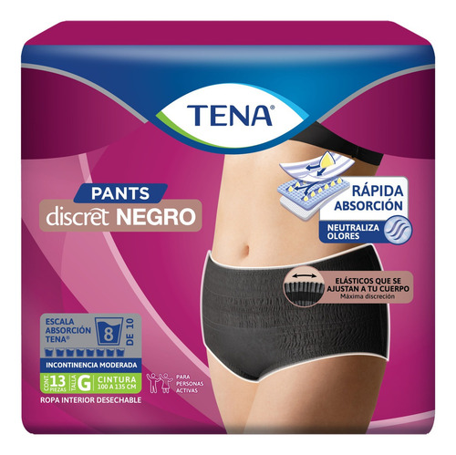 Tena Discret Negro G 13 Grande