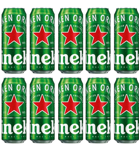 10 X Cerveja Heineken Latão 473ml - Cervejaria Heinekein