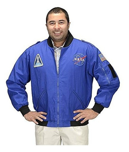 Aeromax Nasa Adulto Chaqueta Astronauta Vuelo, Grande, Azul.