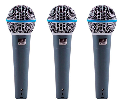 Kit Microfone De Mão Waldman Broadcast Bt-5800 Supercardióid Cor Preto