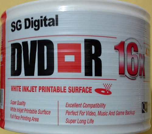 Dvd Virgen Printeables Sg Digital 4.7 Gb 16x Paquetes Torres