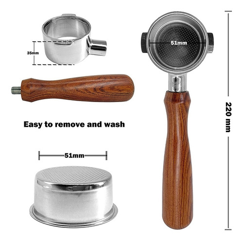 Portafiltro De 51 Mm Compatible Con Delonghi Icona Ecp Ecov3