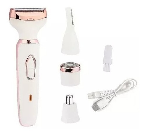 Depiladora Recargable Para Mujer 4 En 1 Bikini Nariz Cejas