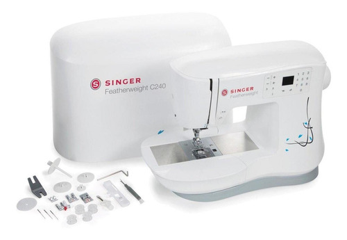 Máquina De Coser Singer C240, Featherweight, Color Blanco