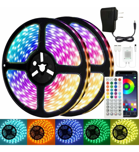 Tira Luz Led 82 Pie Para Dormitorio Rgb Bluetooth 24