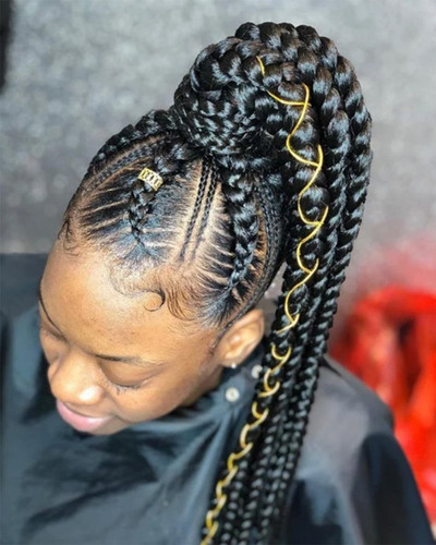 Imagen 3 de 10 de Ultra Braid Trenzas Doradas - Hilo Dorado Extension De Pelo