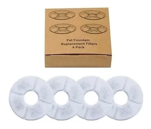 Pack X4 Filtros Bebedero Fuente De Agua Eléctrico Gato Perro