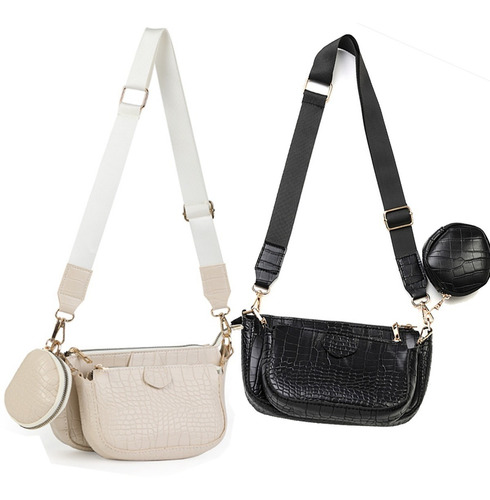 Imagen 3 de 6 de 3en 1 Bolsas De Dama De Moda Con Estampado De Cocodrilo Para