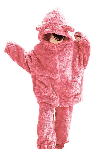 Conjunto Infantil Menina Carneirinho Fleece Inverno Rosa