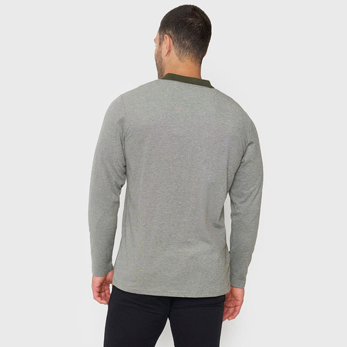 Polera Hombre Polo Piqué M/l Musgo Corona